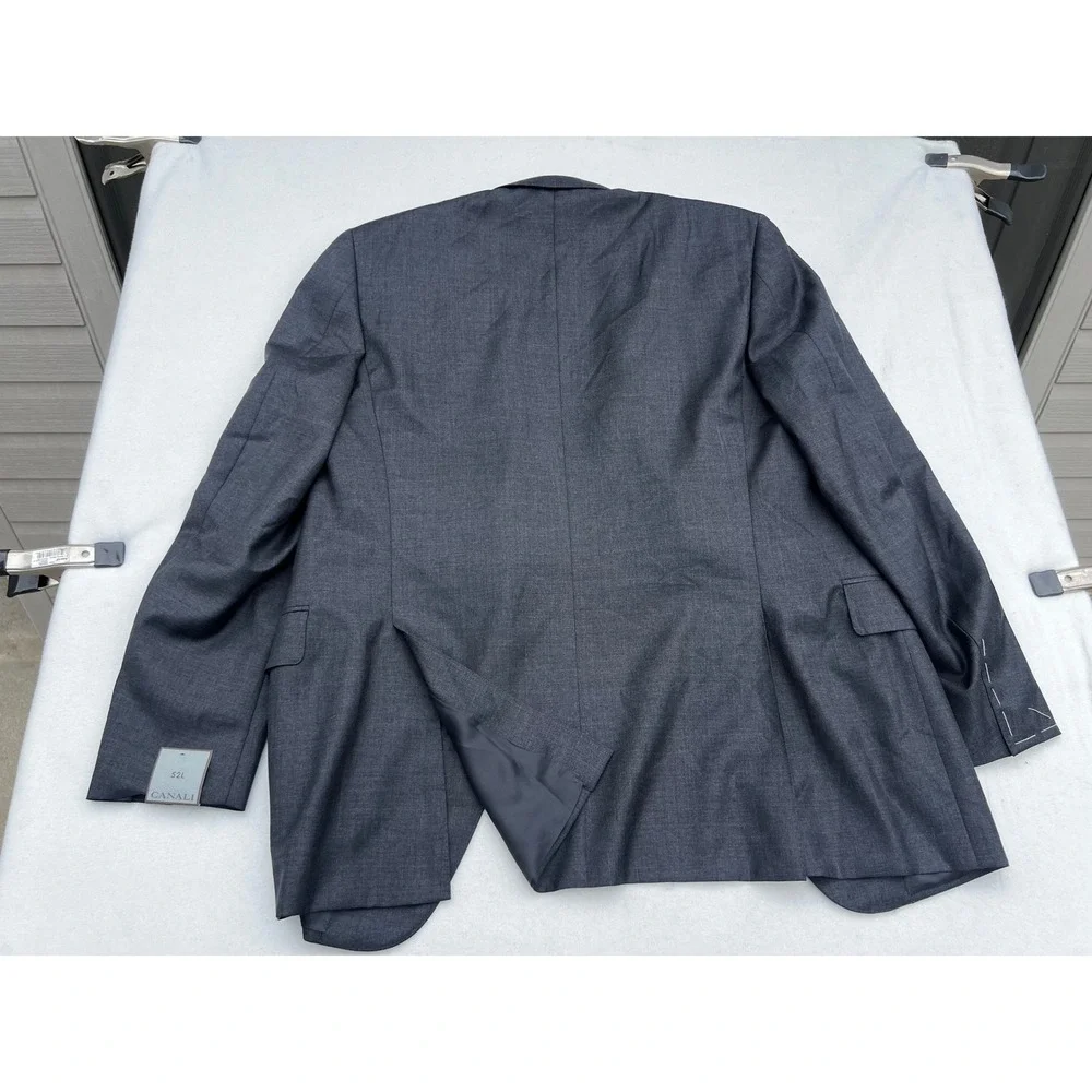 Canali‎ 52L Men's Gray Wool Two Button Blazer Sport Coat Jacket New Unstructured